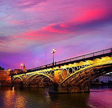 桥,塞维利亚,日落,安达卢西亚,西班牙