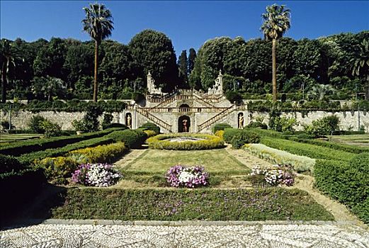 巴洛克风格,花园,楼梯,建筑,托斯卡纳,意大利,欧洲