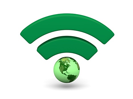 绿色,无线网络,象征