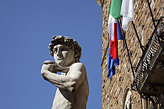 意大利,托斯卡纳,佛罗伦萨,大卫像,雕塑,韦奇奥宫,市政广场