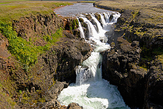 冰岛,瀑布,峡谷