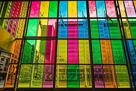 加拿大,蒙特利尔,会议中心,彩色,窗户
