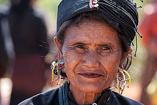 女人,特色,衣服,头饰,部落,山村,胸针,头像,掸邦,金三角,缅甸,亚洲