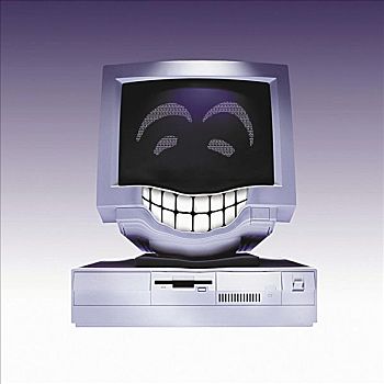 微笑,电脑