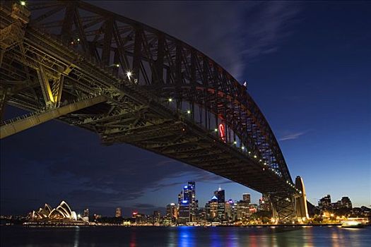 澳大利亚,新南威尔士,悉尼,剧院,天际线,中心,框架,海港大桥