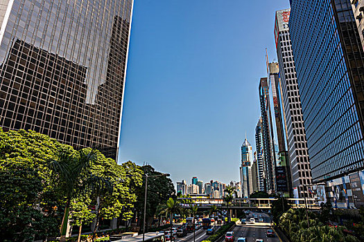 现代城市街道,香港,中国