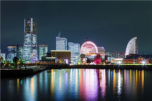 橫濱,城市,日本,夜晚