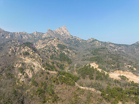 山东省青岛大珠山景区航拍图片