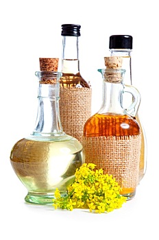 瓶子,油,油菜籽,花