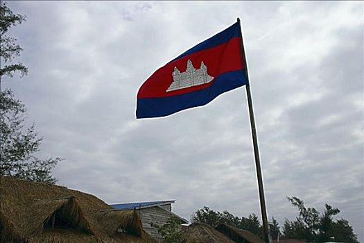 仰视,柬埔寨,旗帜