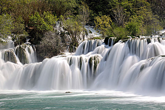 瀑布,卡尔卡,国家,公园,克罗地亚,欧洲