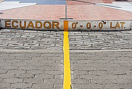 黄色,赤道,线条,标记,零,纬度,纪念建筑,中心,世界,圣安东尼奥,省,厄瓜多尔,南美