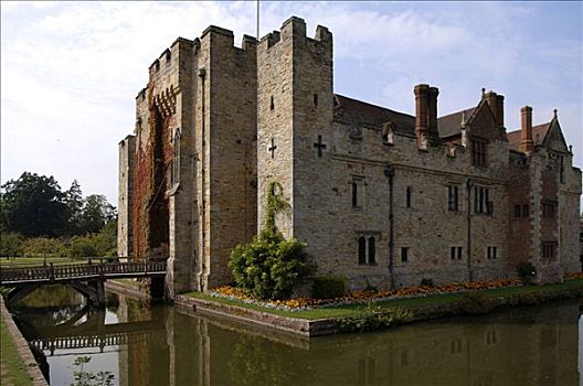 城堡,护城河,开合式吊桥,肯特郡,英格兰,英国,欧洲