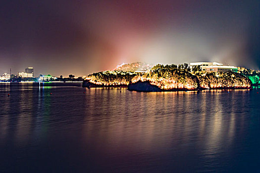 北京怀柔雁栖湖夜景