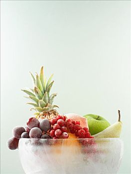 水果,冰,碗