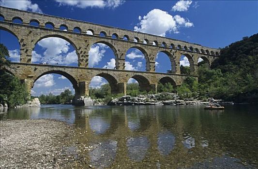 罗马水道,加尔桥,靠近,法国,普罗旺斯