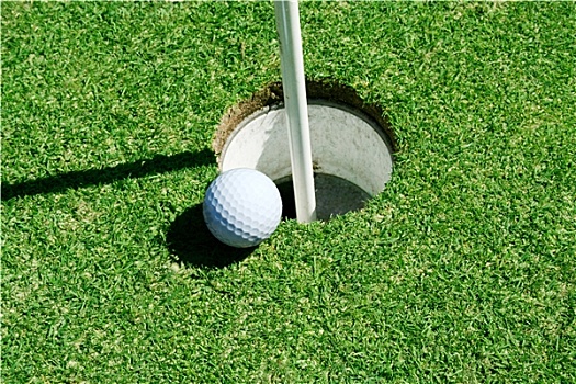 高尔夫球,绿色,靠近,洞