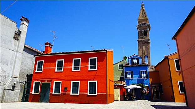 布拉诺岛,彩色,建筑,教堂,背景