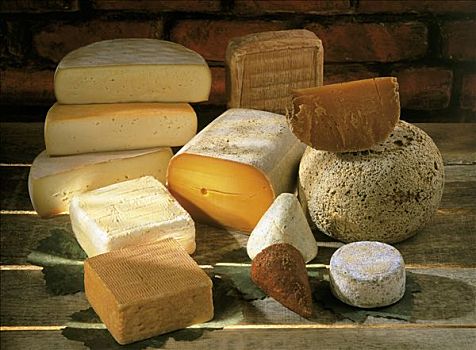 特写,种类,奶酪,北方,法国