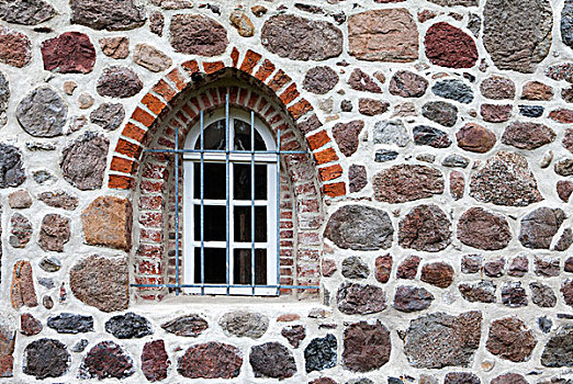 老,石墙,石头,砖,教堂,下萨克森,德国,欧洲