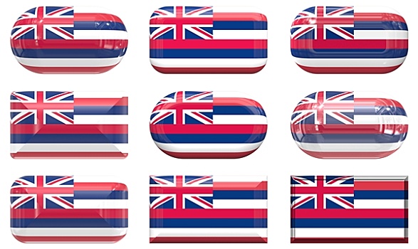 玻璃,扣,旗帜,夏威夷