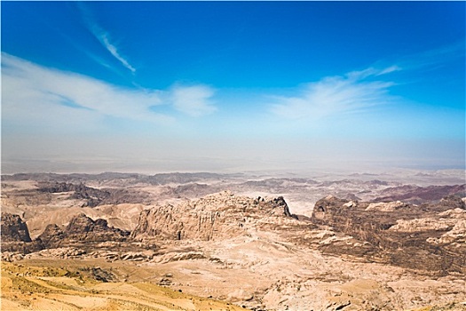 山脉全景,约旦,靠近,佩特拉