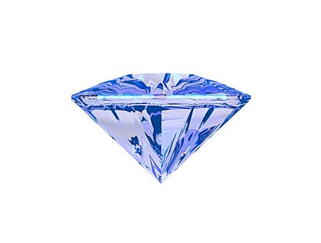 蓝色,钻石,隔绝,白色背景