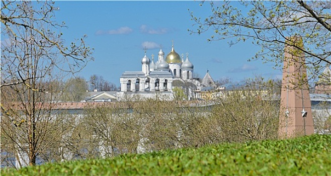 钟楼,索菲亚,大教堂,诺夫哥罗德,克里姆林宫,俄罗斯,风景