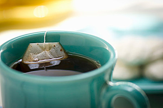 热,茶,青绿色,大杯,包