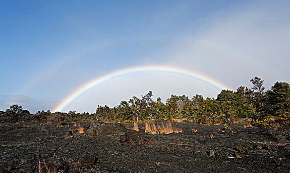 彩虹,火山岩,流动,夏威夷火山国家公园,美国