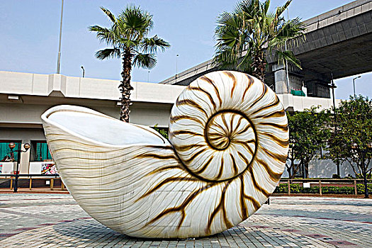 雕塑,壳,公园,岛屿,香港