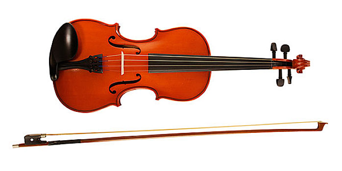 小提琴,乐弓,白色背景