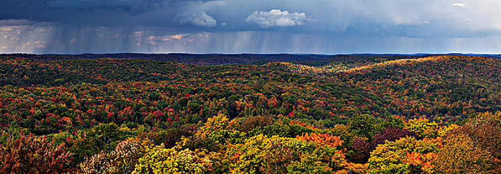 乌云,俯视,秋天,自然,全景,景色,安大略省,加拿大