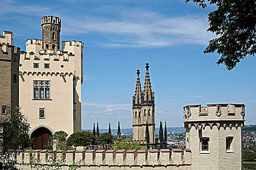 城堡,莱茵河中游,靠近,科布伦茨,莱茵兰普法尔茨州,德国,欧洲