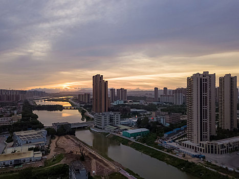 广东惠州市鹿江沥航拍风光