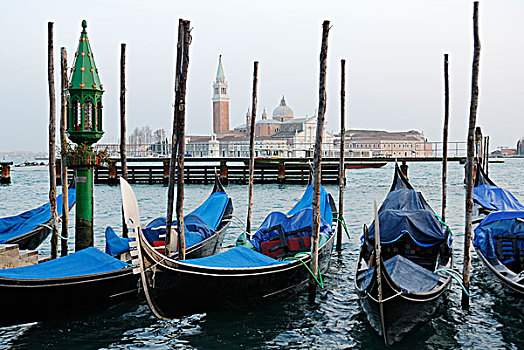 小船,圣乔治奥,马焦雷湖,圣马科,区域,威尼斯,威尼托,意大利,欧洲