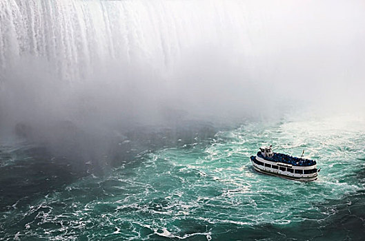 加拿大,尼亚加拉瀑布,女孩,雾气,安大略省