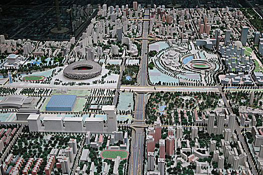 北京市规划展览馆沙盘鸟巢鸟瞰图