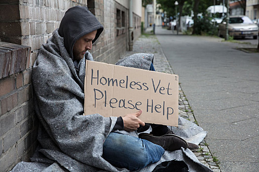 男性,无家可归,坐,街道,帮助