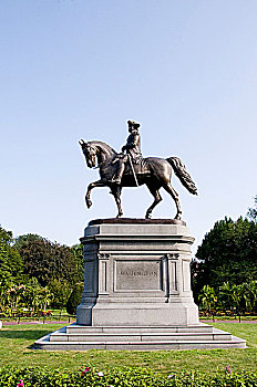 美国,马萨诸塞,波士顿,乔治-华盛顿,雕塑,公共园地