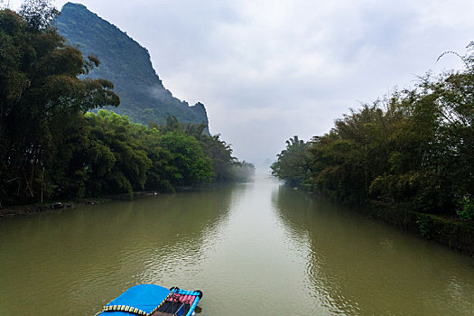 中国,船,河,靠近,顶峰,兴坪