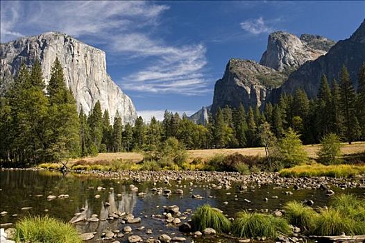 默塞德河,优胜美地山谷,风景,大门,山谷,优胜美地国家公园,加利福尼亚,美国