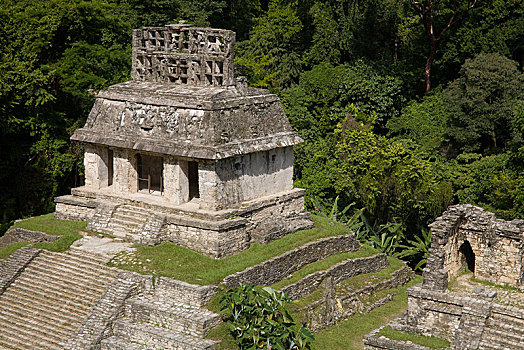 太阳神殿,玛雅,遗址,帕伦克,恰帕斯,墨西哥,中美洲