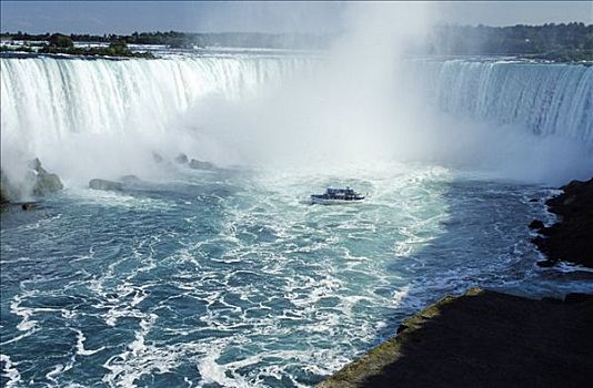 船,游客,正面,瀑布,尼亚加拉瀑布,加拿大