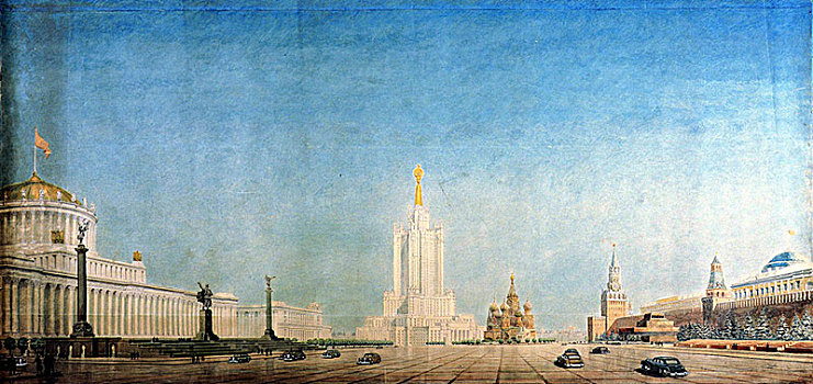 泽里奥迭,摩天大楼,莫斯科,姐妹,20世纪40年代,艺术家