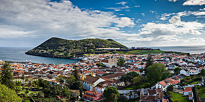 葡萄牙,亚速尔群岛,岛屿,俯视图,公园