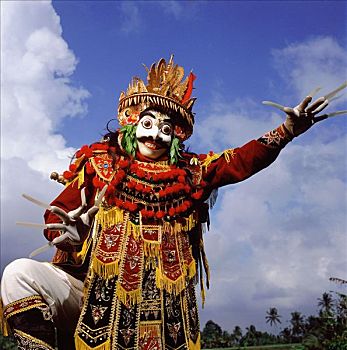 印度尼西亚,巴厘岛,面具,舞者,表演