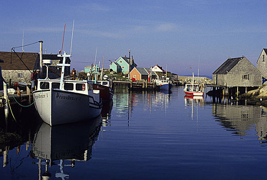 加拿大,新斯科舍省,佩姬湾,靠近,哈利法克斯,彩色,渔村,船