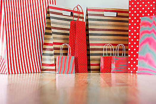 种类,购物,礼物,红色,纸袋,假日,概念,留白