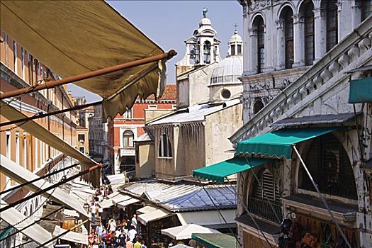 俯视,市场,威尼斯,威尼托,意大利